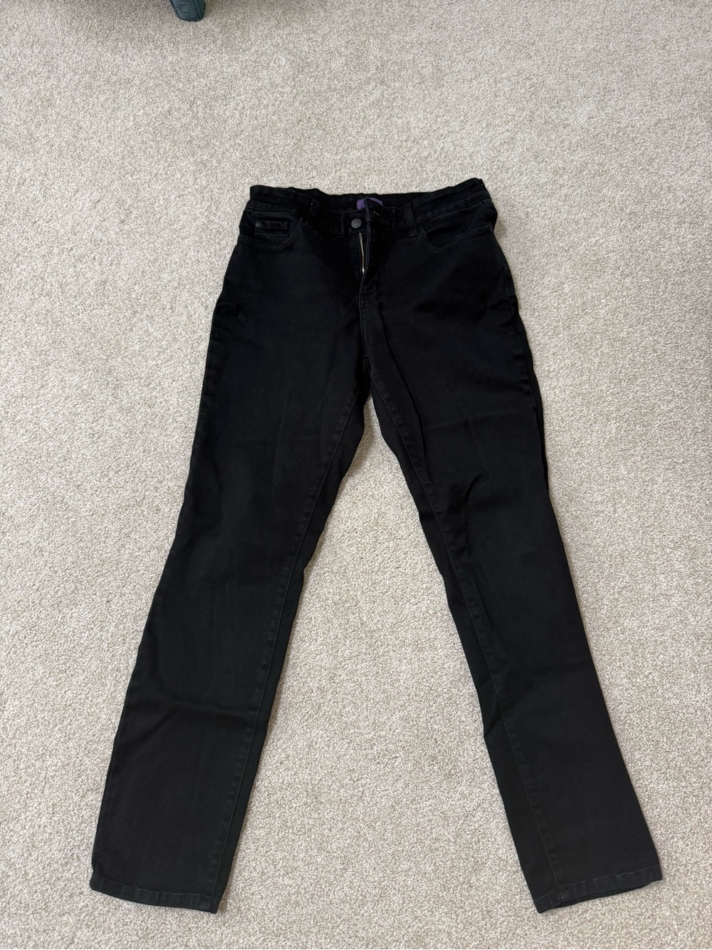 NYDJ High-Rise Black Straight Jeans